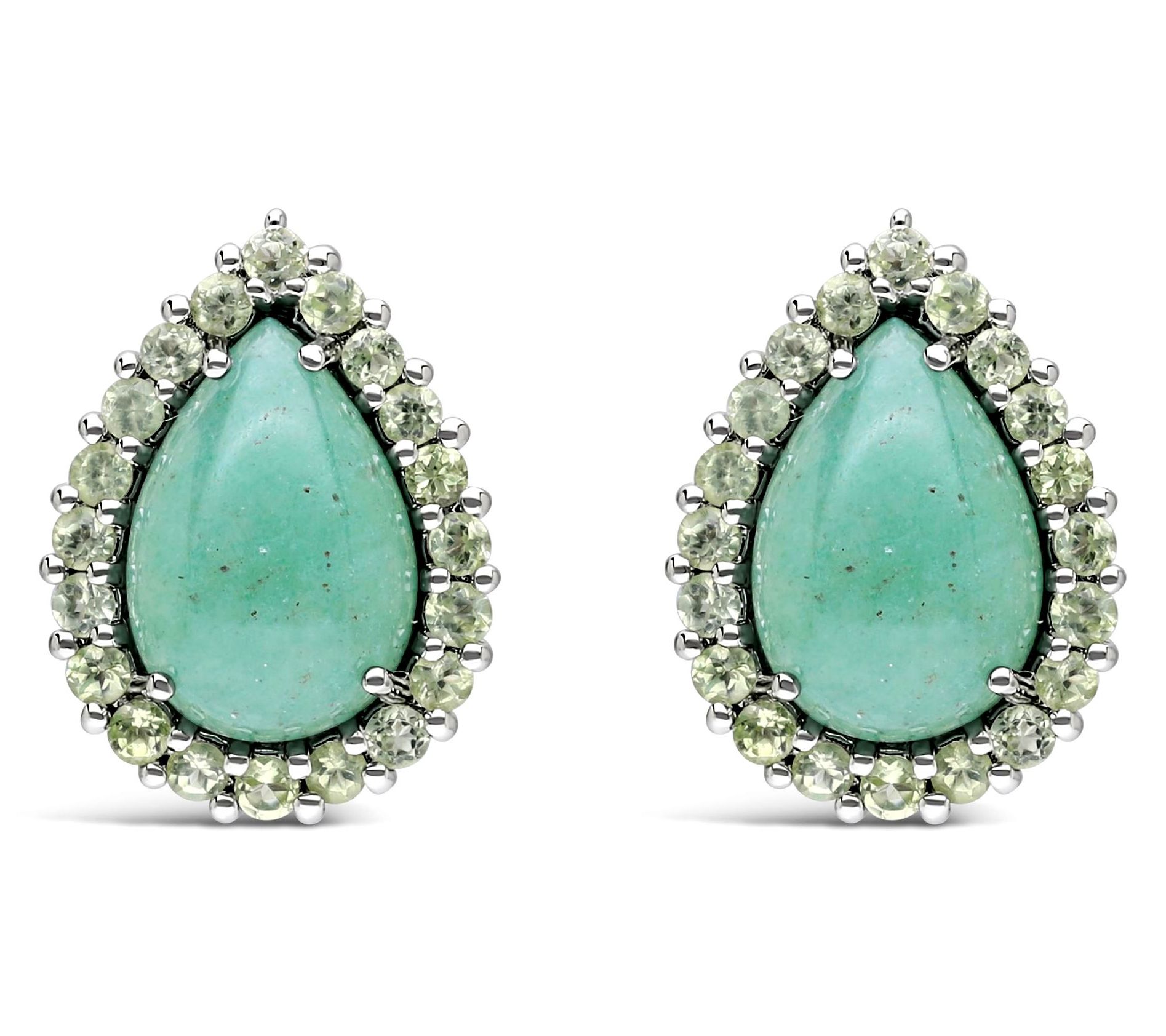 Ariva Sterling Silver Aventurine & Peridot Delphine Earrings