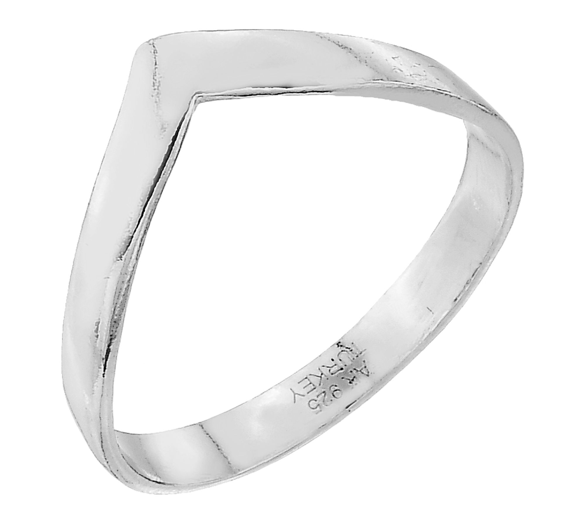 Silver Style Chevron Design Band Ring, SterlingSilver