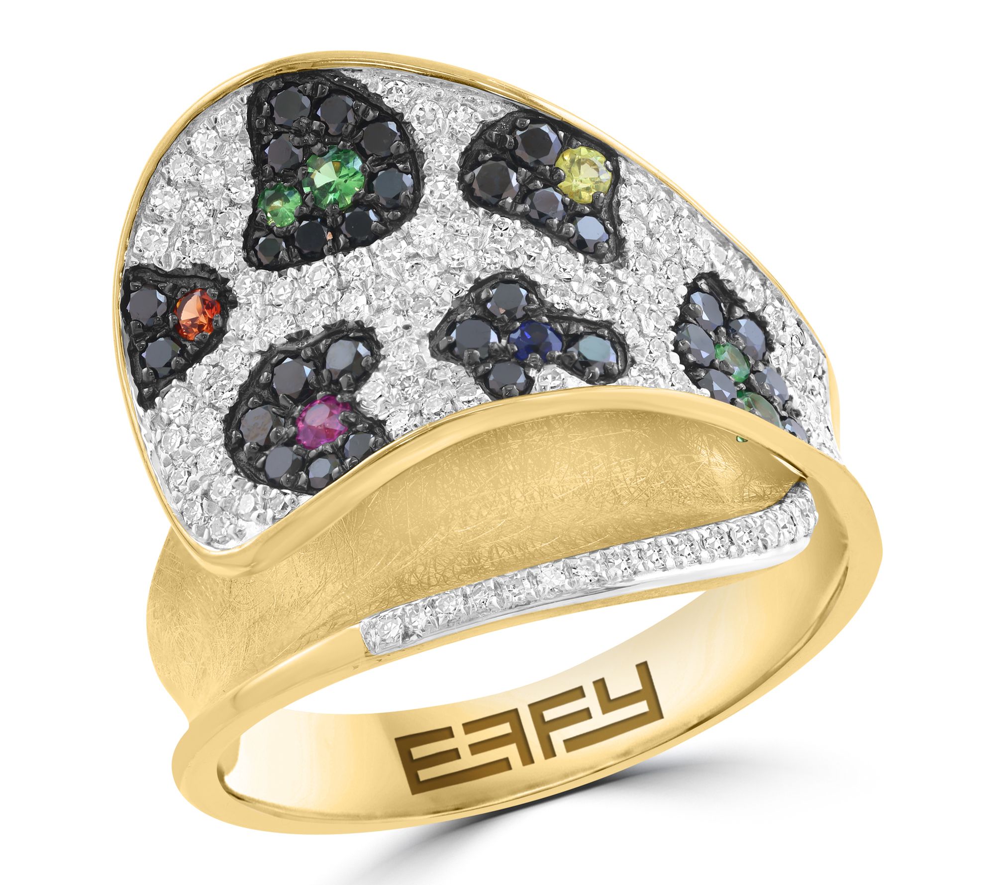 Effy Diamond, Tsavorite & Multi-Sapphire Leopard Ring, 14K