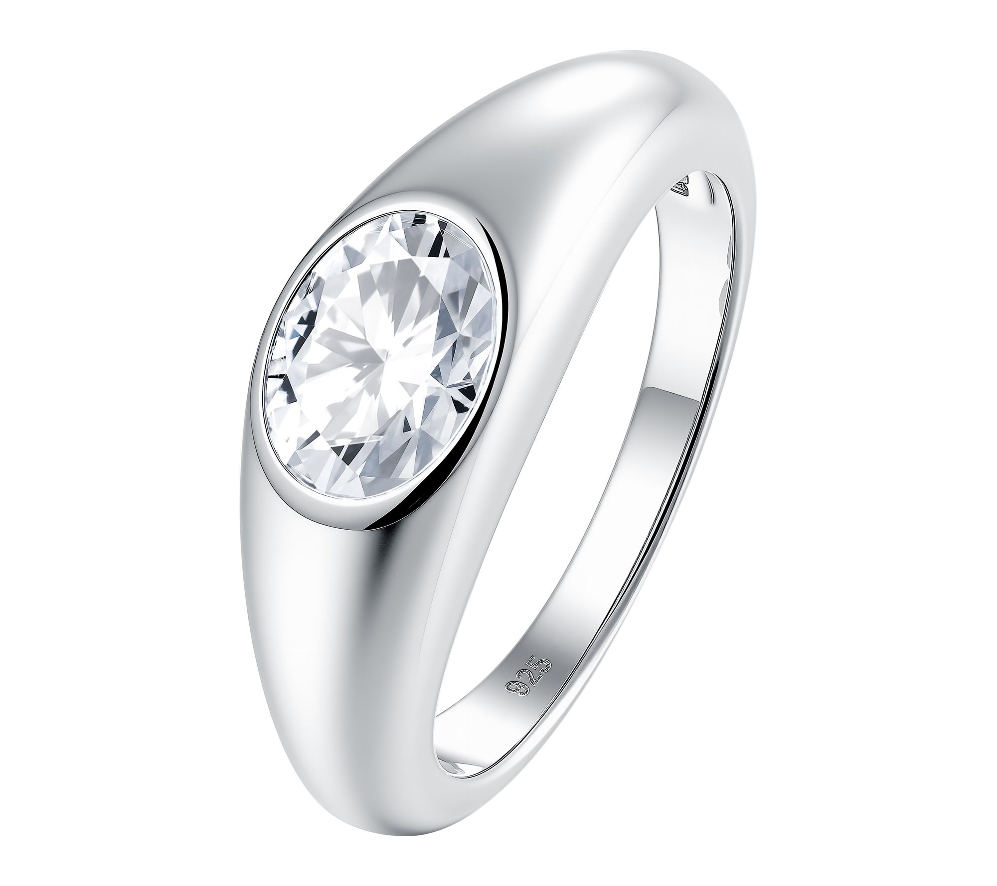  Moissanite Luxe East-West SIgnet Ring, SterlingSilver