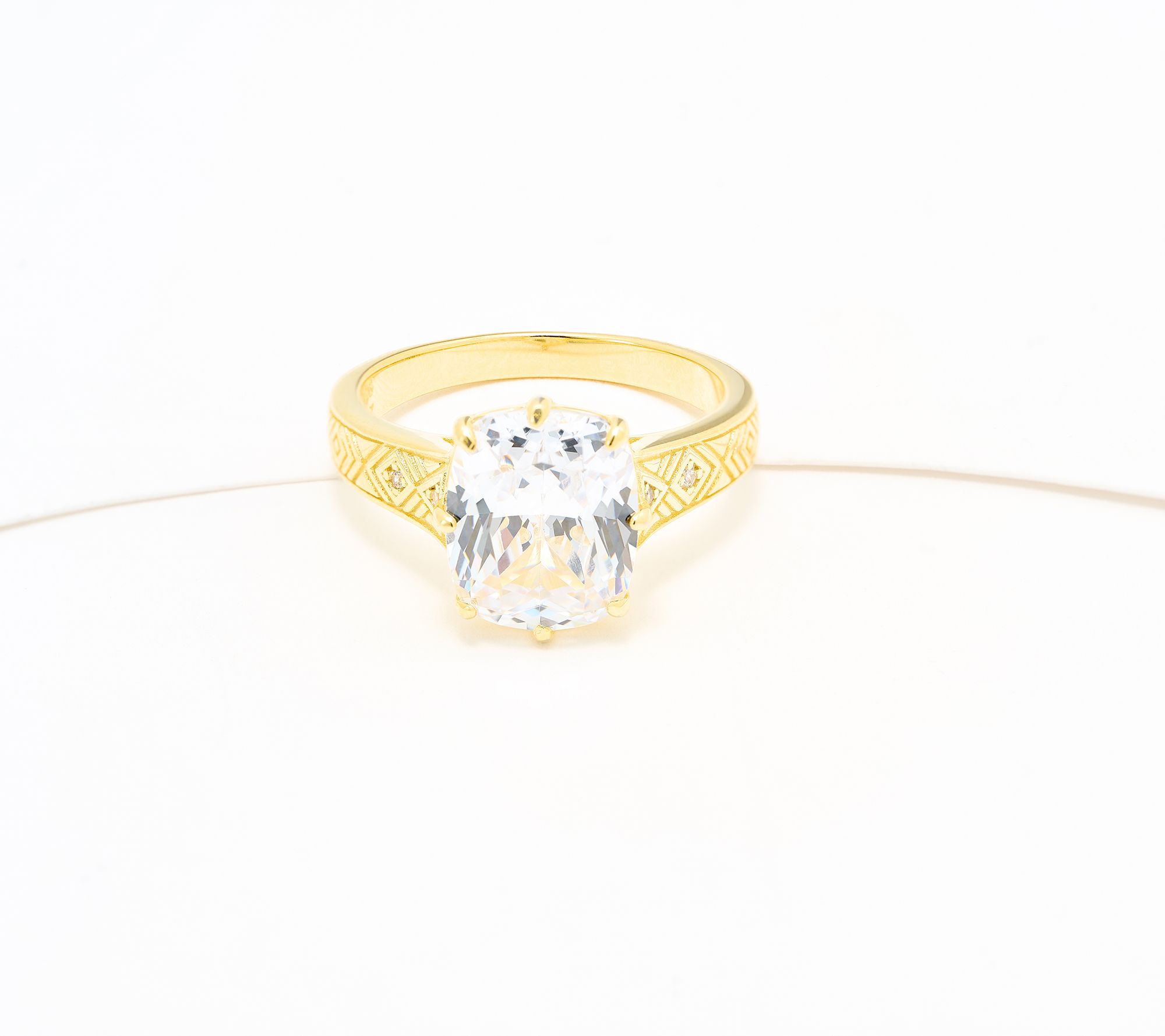 Diamonique Classics Cushion Cut Bezel Set Ring, Sterling