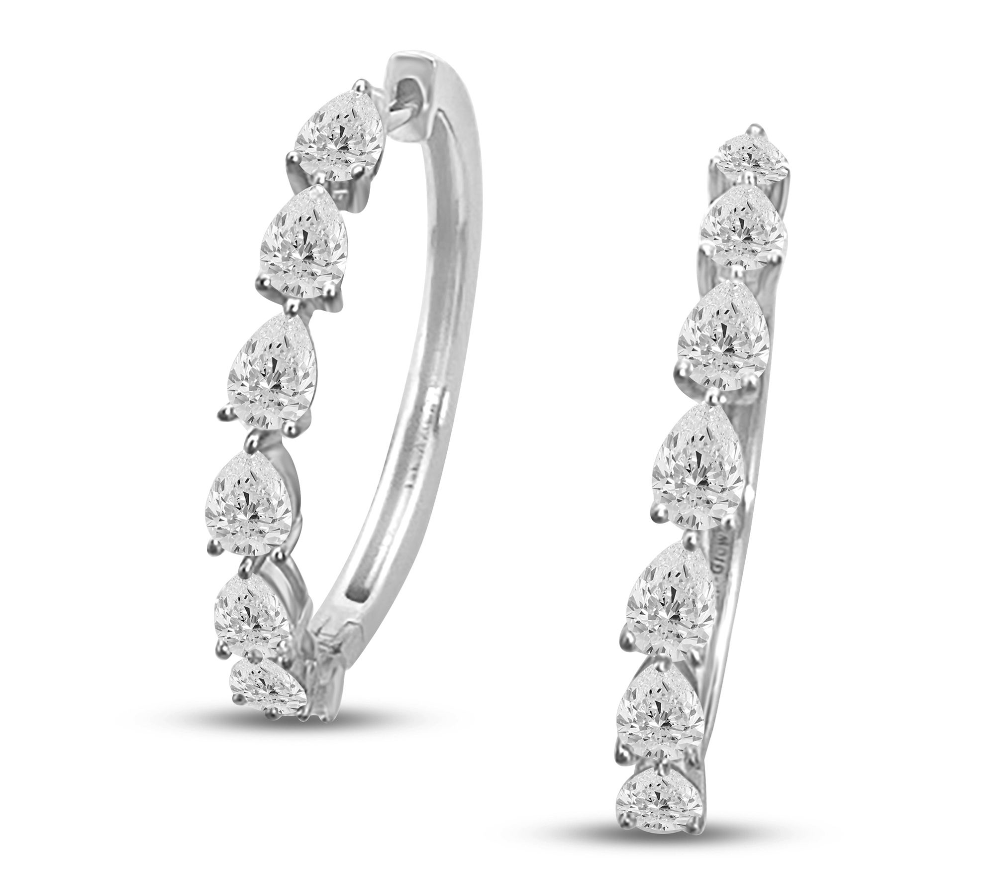Fire Light 2.00 cttw Lab Grown Diamond Hoop Earrings, 14K Gold