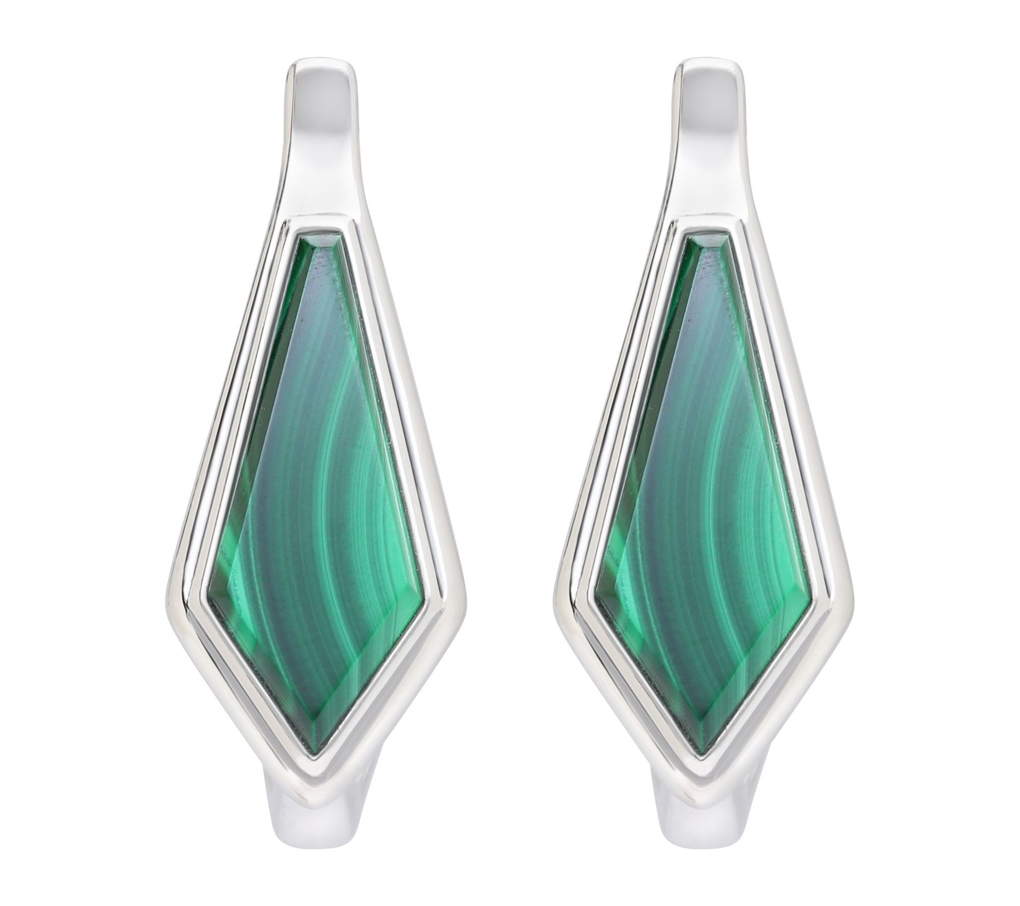 Tiffany Kay Studio Sterling Malachite Shield Drop Earrings