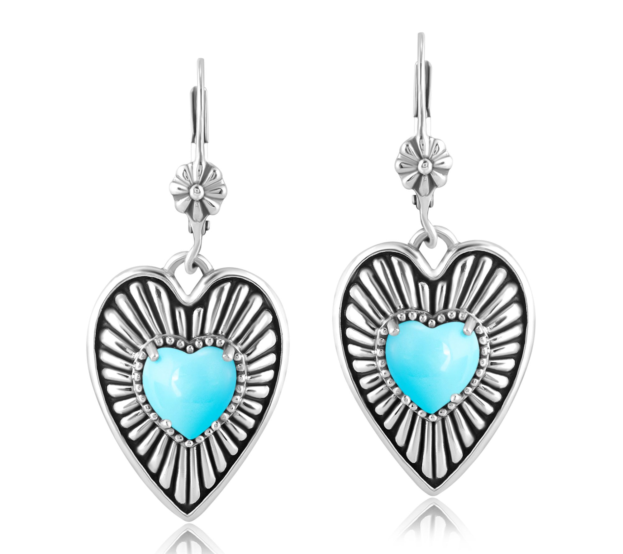 American West Sterling Sleeping Beauty Turquoise Earrings