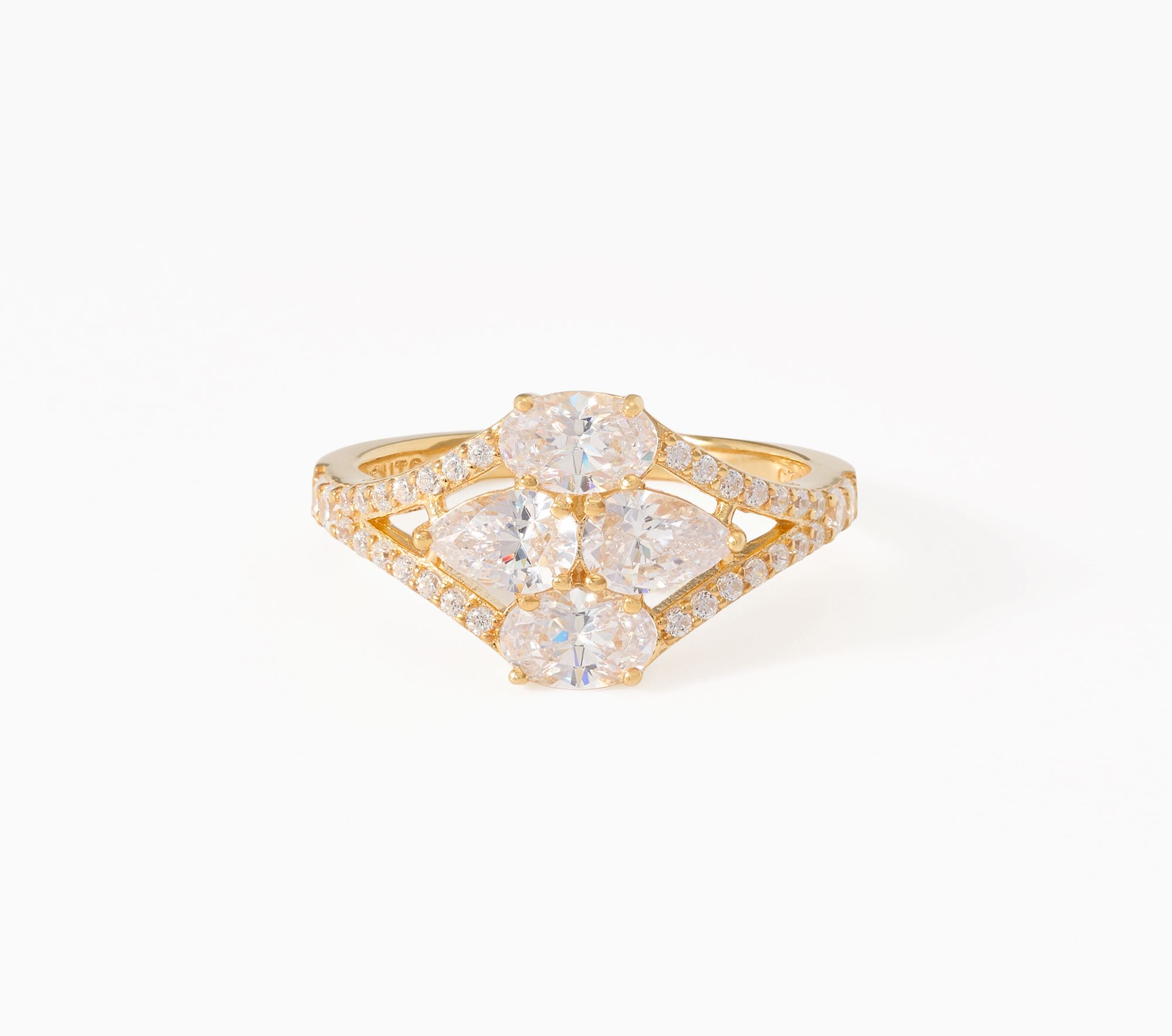 Diamonique x Kathy Levine Split Decision Mutli-Stone Ring, Sterling