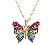 Sterling Crystal Butterfly Pendant with 18" Chain