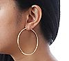 Italian Gold 2-1/2" Round Hoop Earrings, 18K Gold, 2 of 2