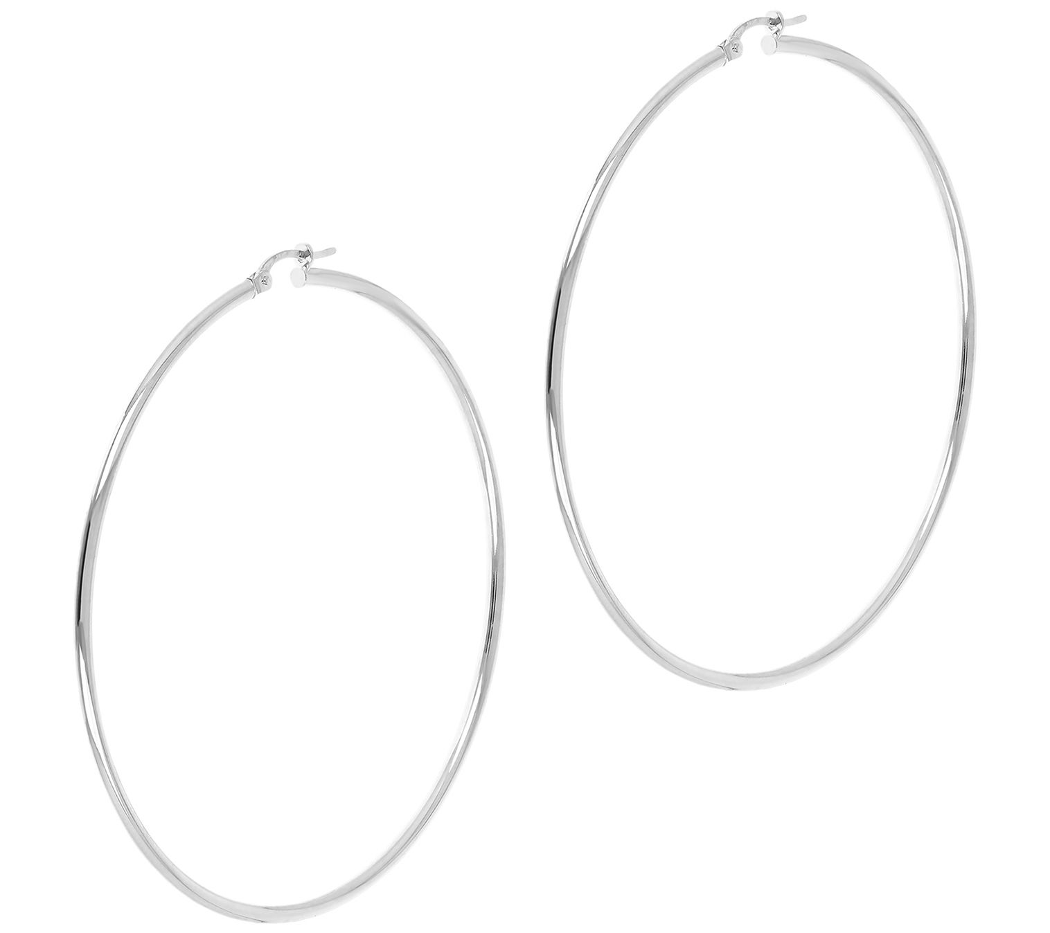 Italian Gold 2-1/2" Round Hoop Earrings, 18K Gold