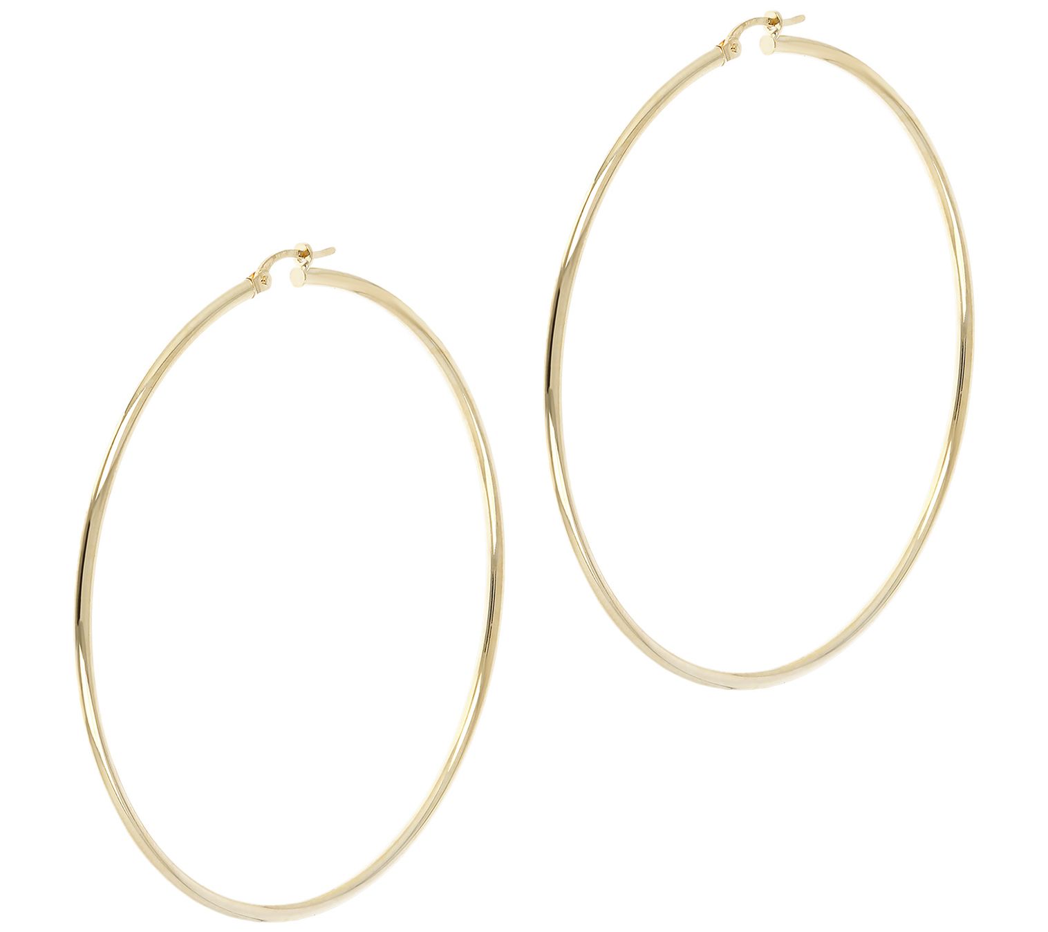 Italian Gold 2-1/2" Round Hoop Earrings, 18K Gold