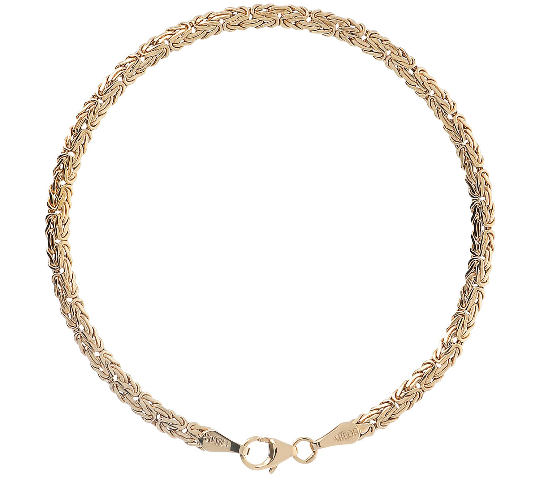 Italian Gold 7-1/4" Byzantine Bracelet, 10K 2.2g