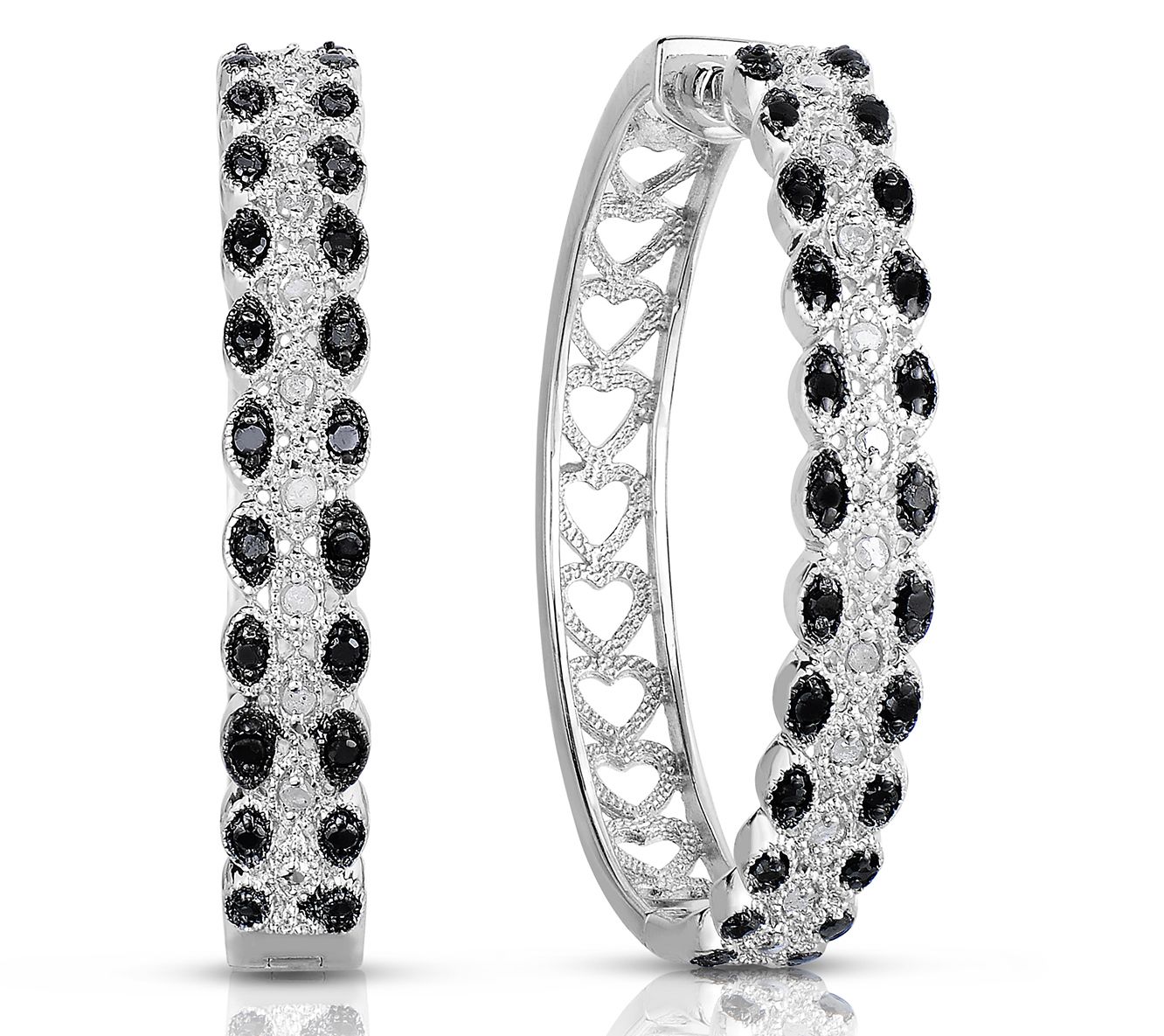 Affinity 0.50 cttw Diamond Hoop Earrings, Sterling Silver