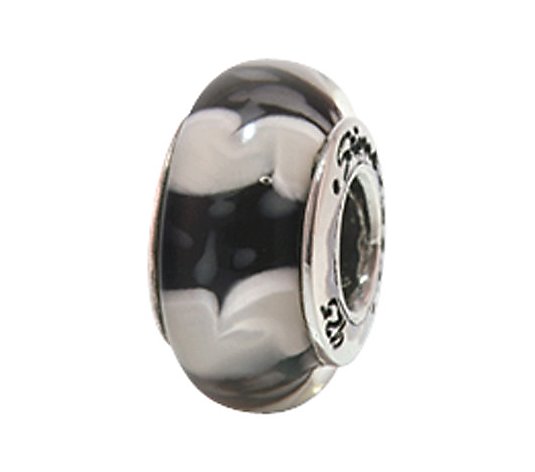 Prerogatives Sterling Black and White Glass Bead