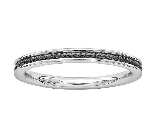 Simply Stacks Sterling Textured Channel Ring