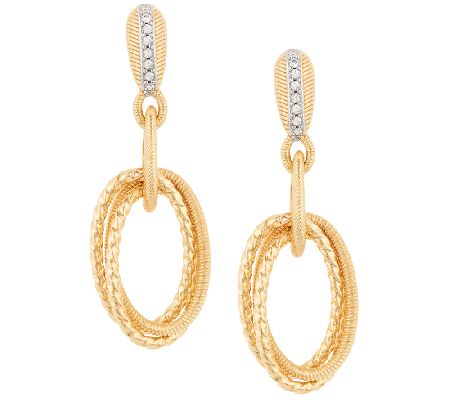 Judith Ripka Sterling & 14K Clad Triple Oval Drop Earrings - QVC.com
