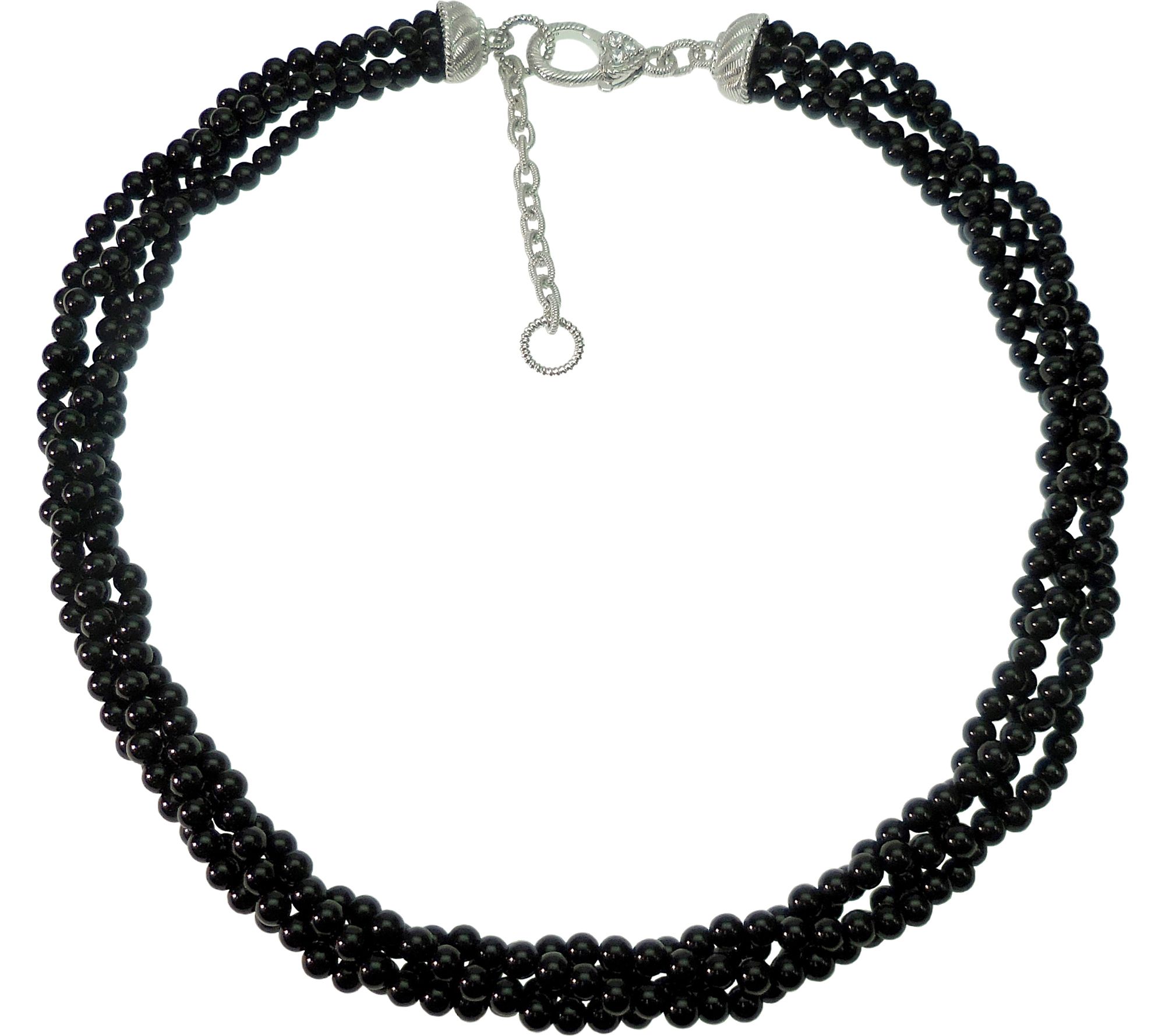 Judith Ripka Sterling Torsade w/ Onyx Beads Necklace - QVC.com