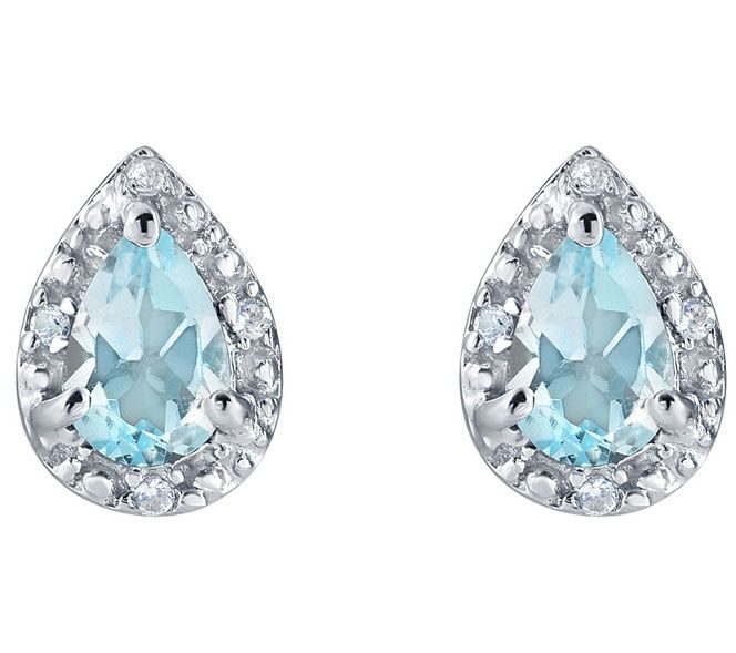 Sterling Silver Pear Shaped Gemstone Earrings