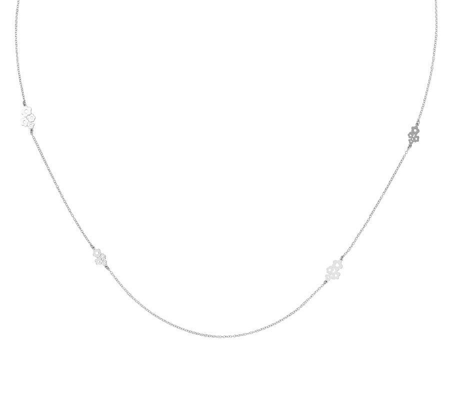 Italian Silver Flower Station Necklace, Sterling 4.5g - QVC.com