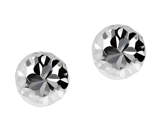 UltraFine Silver 8mm Round Diamond-Cut Bead Earrings