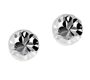 Sterling Silver 8 MM Polished Bead Rhodium Plated Classic Ball Stud Earrings