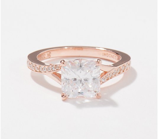 Diamonique 57 Facet Sirius Cut Bridal Ring Sterling Silver
