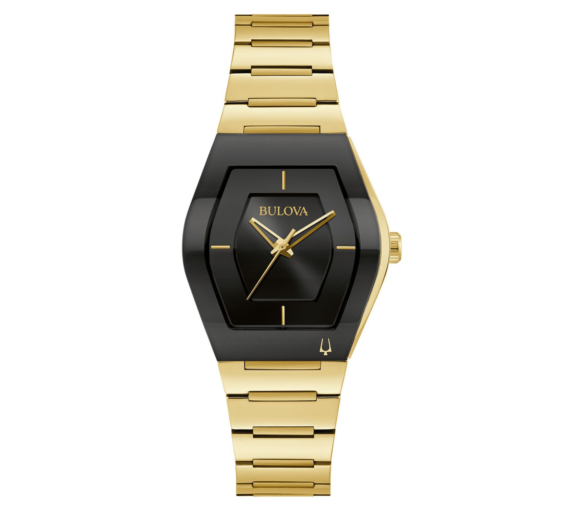 Peugeot Women's Goldtone Black Leather Strap Watch