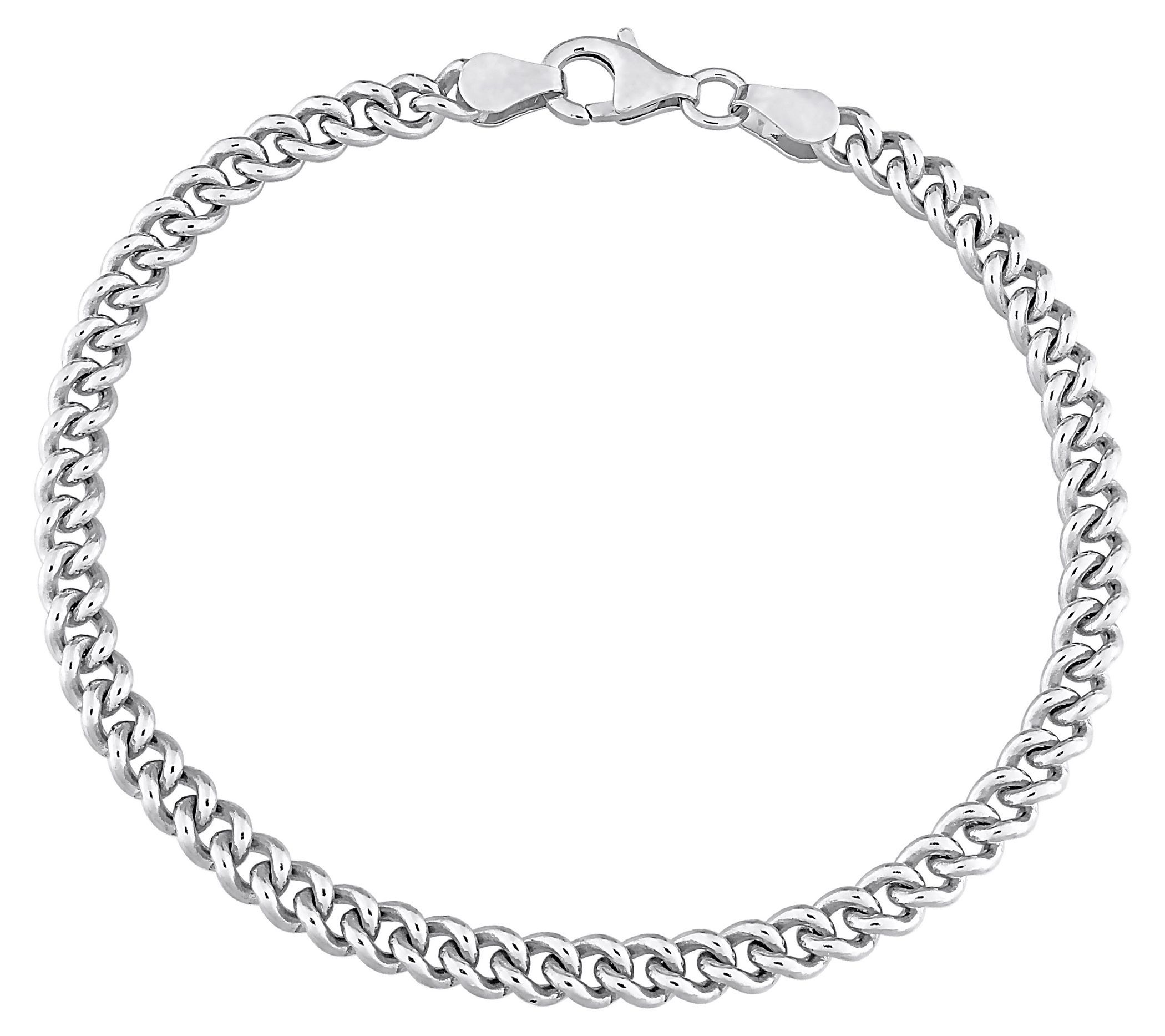 7.5" Curb Link Chain Bracelet, Sterling Silver