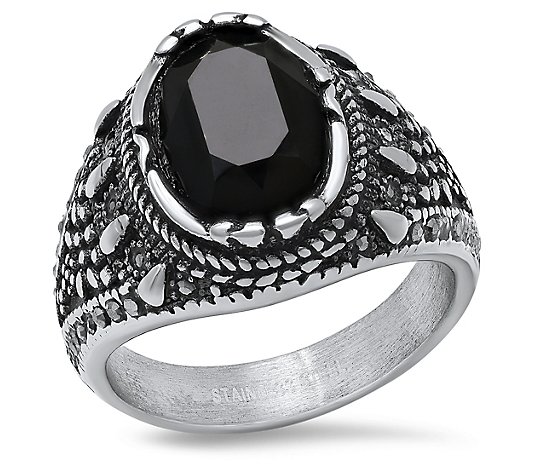Steel by Design Men's Cubic Zirconia Ring