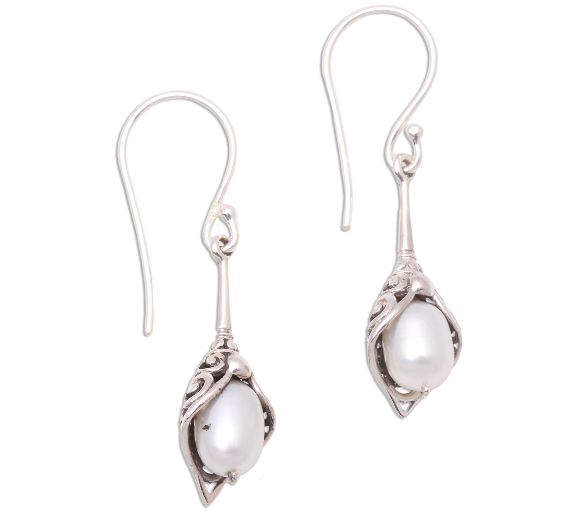 Novica Artisan Crafted Sterling Cultured Pearl Earrings - QVC.com
