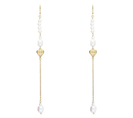 Goddaughters 14K Gold Clad Cultured Pearl Dangle Earrings