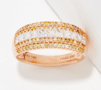 Affinity Diamonds 1 cttw Princess & Round-Cut Ring, 14K Gold
