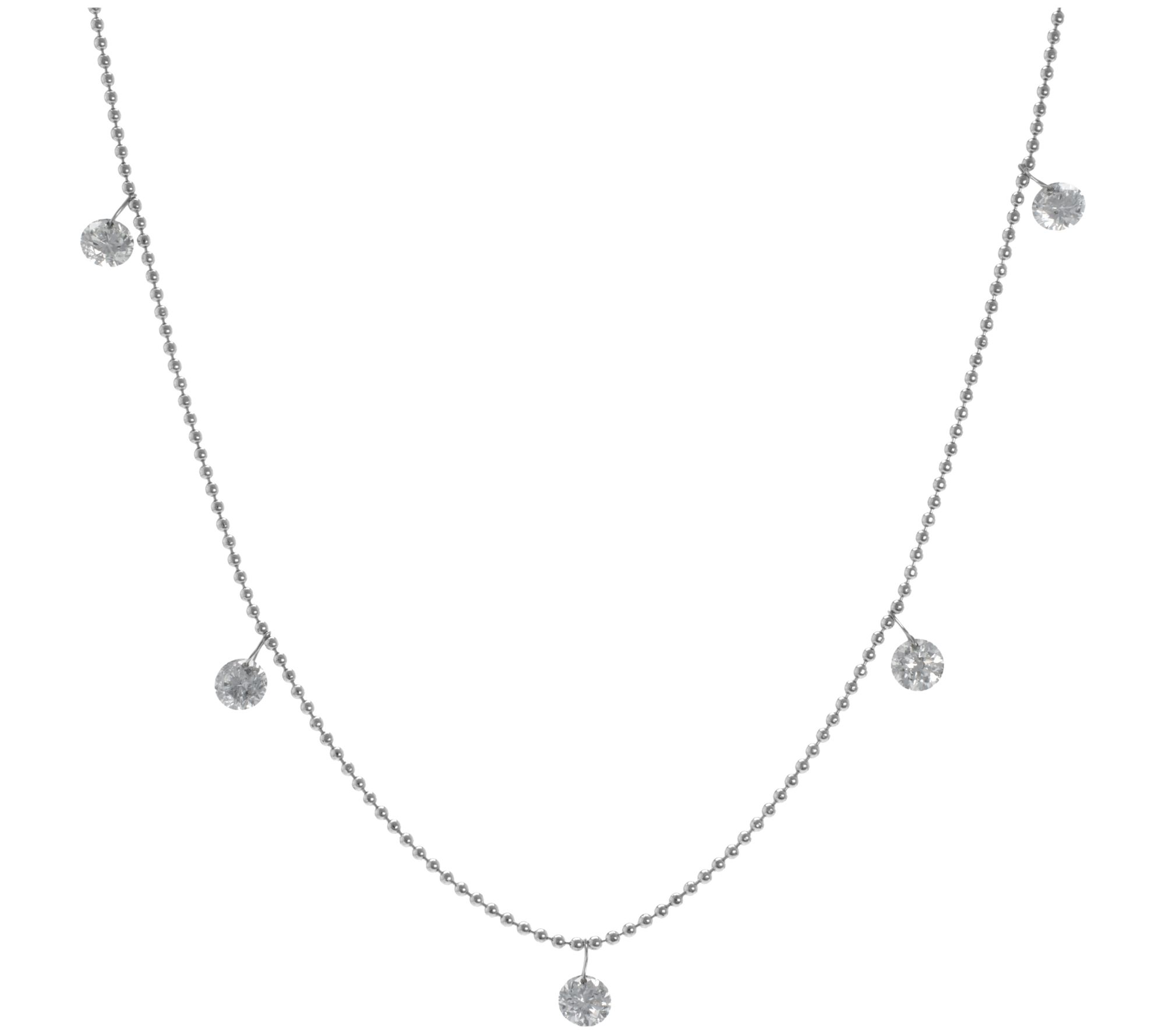 Affinity Diamonds 0.50 cttw Station Necklace, 14K White Gold