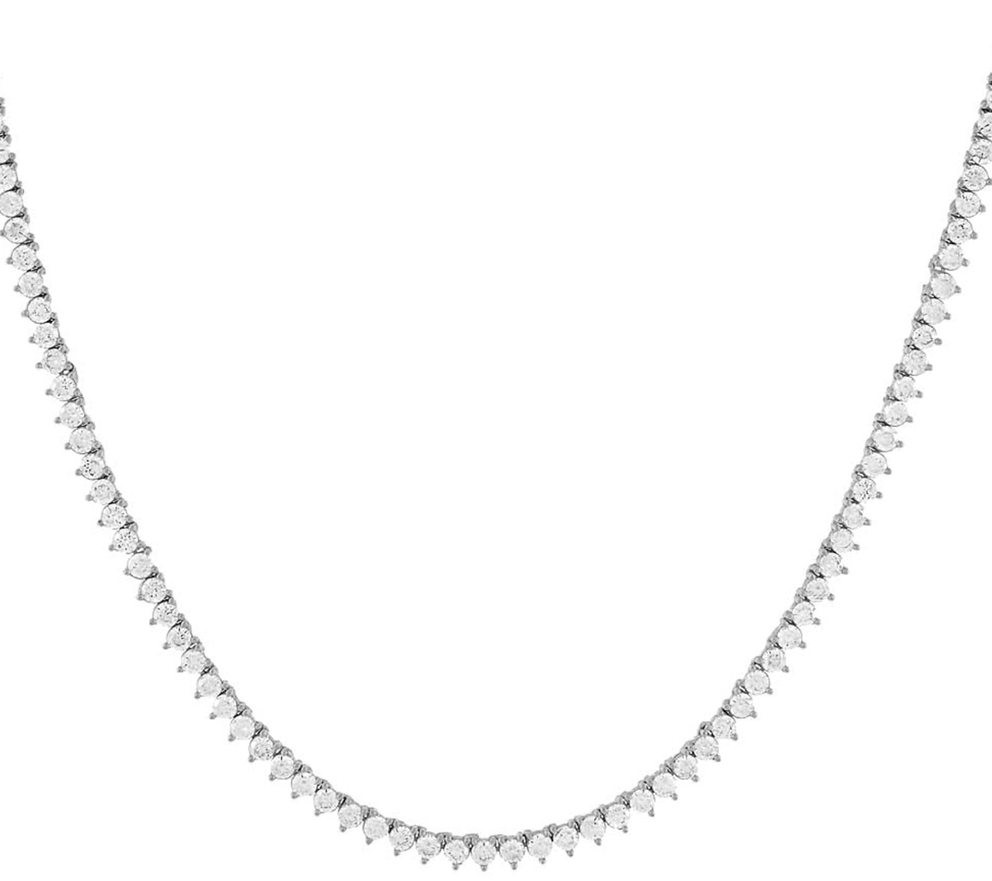 By Adina Eden Sterling Silver 5.00 cttw Tennis Necklace