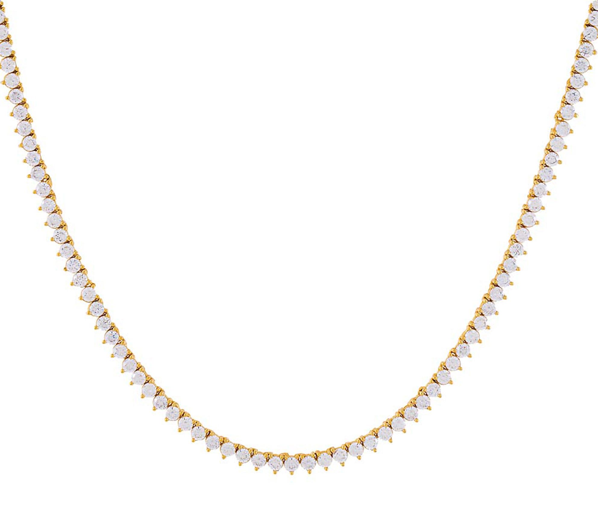By Adina Eden Sterling Silver 5.00 cttw Tennis Necklace