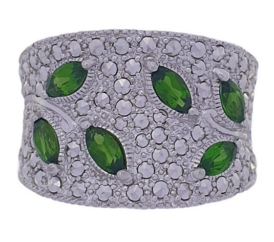 Dallas Prince Designs Sterling Marcasite & Diopside Ring