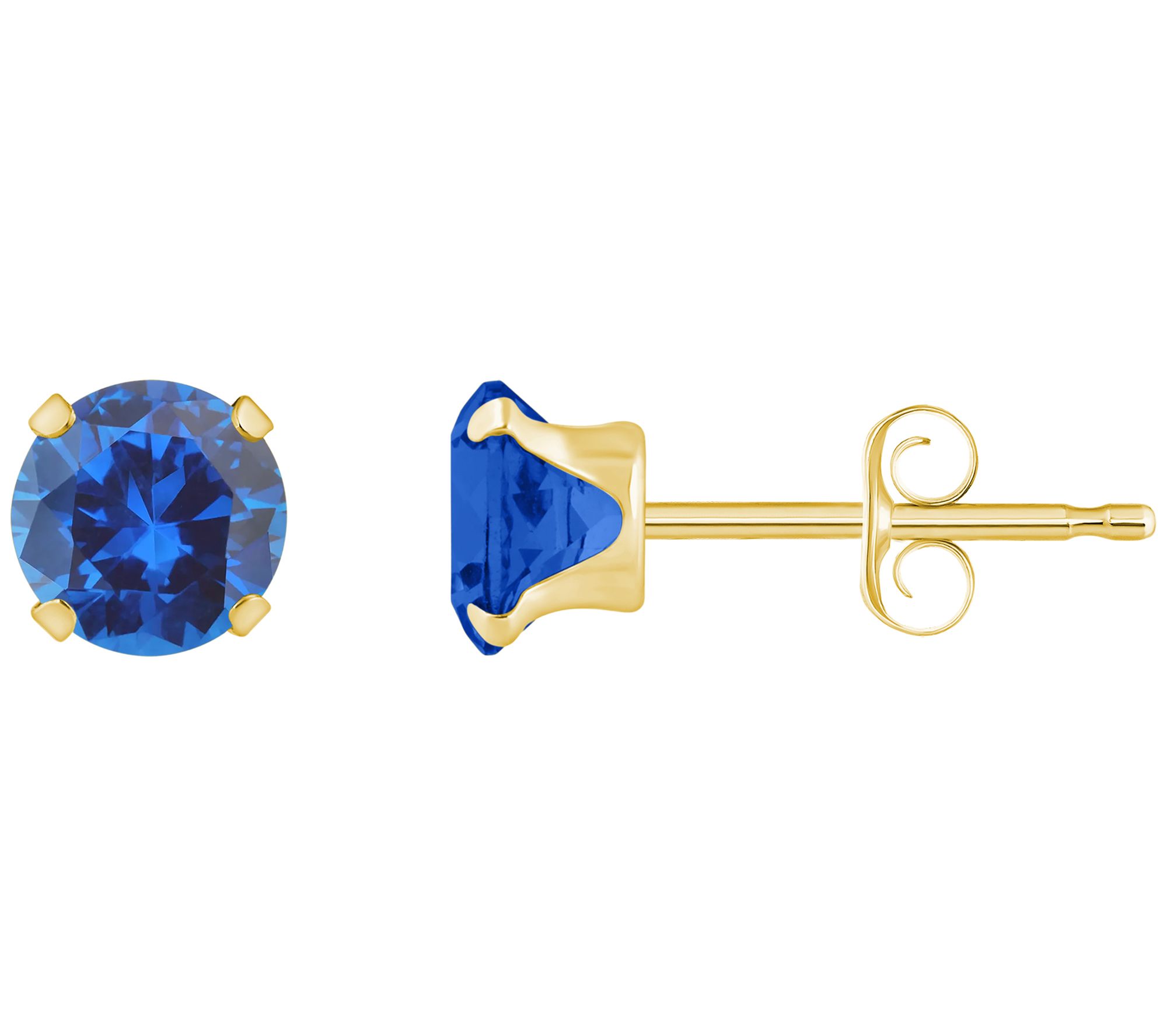 Affinity Gems Round Created Gemstone Stud Earrings, 10K Gold