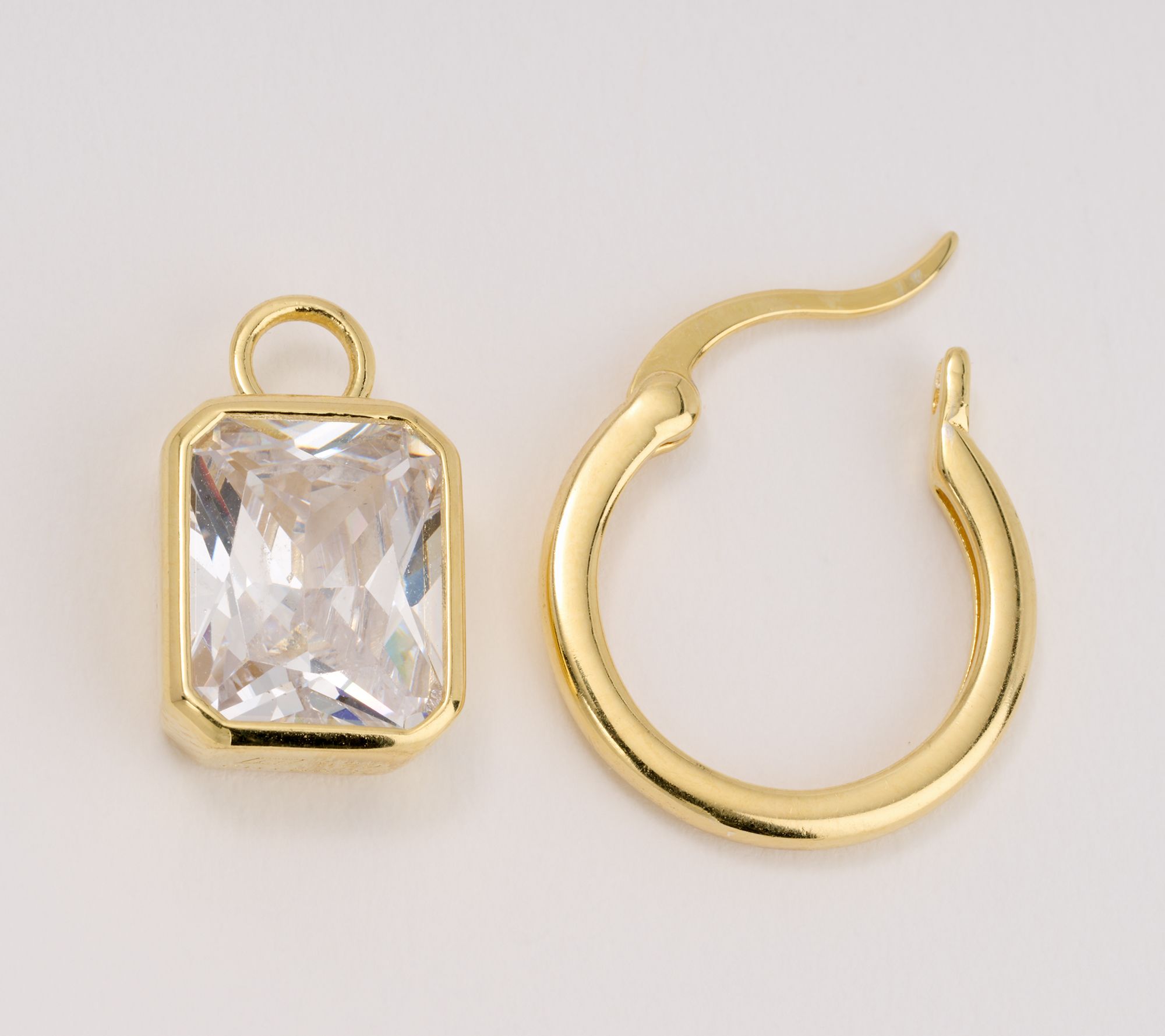 Diamonique Choice of Cut Dangle Drop Earrings, 14k Gold Plated - QVC.com