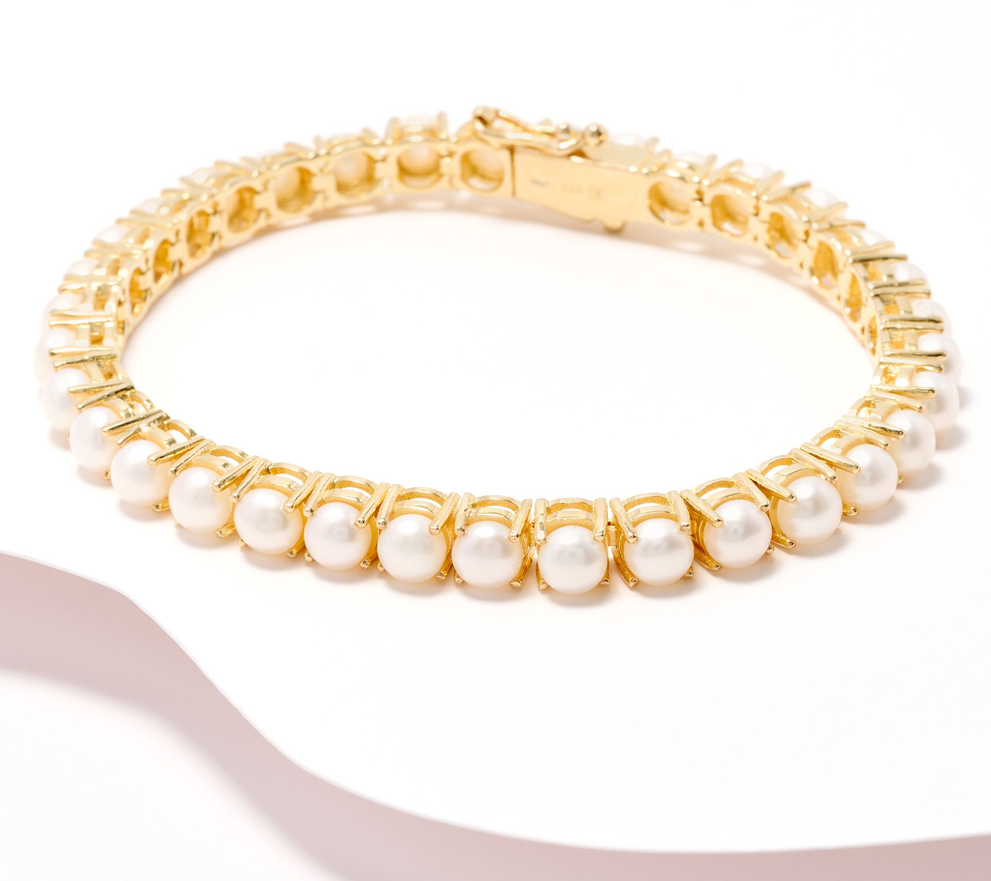 "As Is" Honora Cultured Pearl Tennis Bracelet Sterling Silver