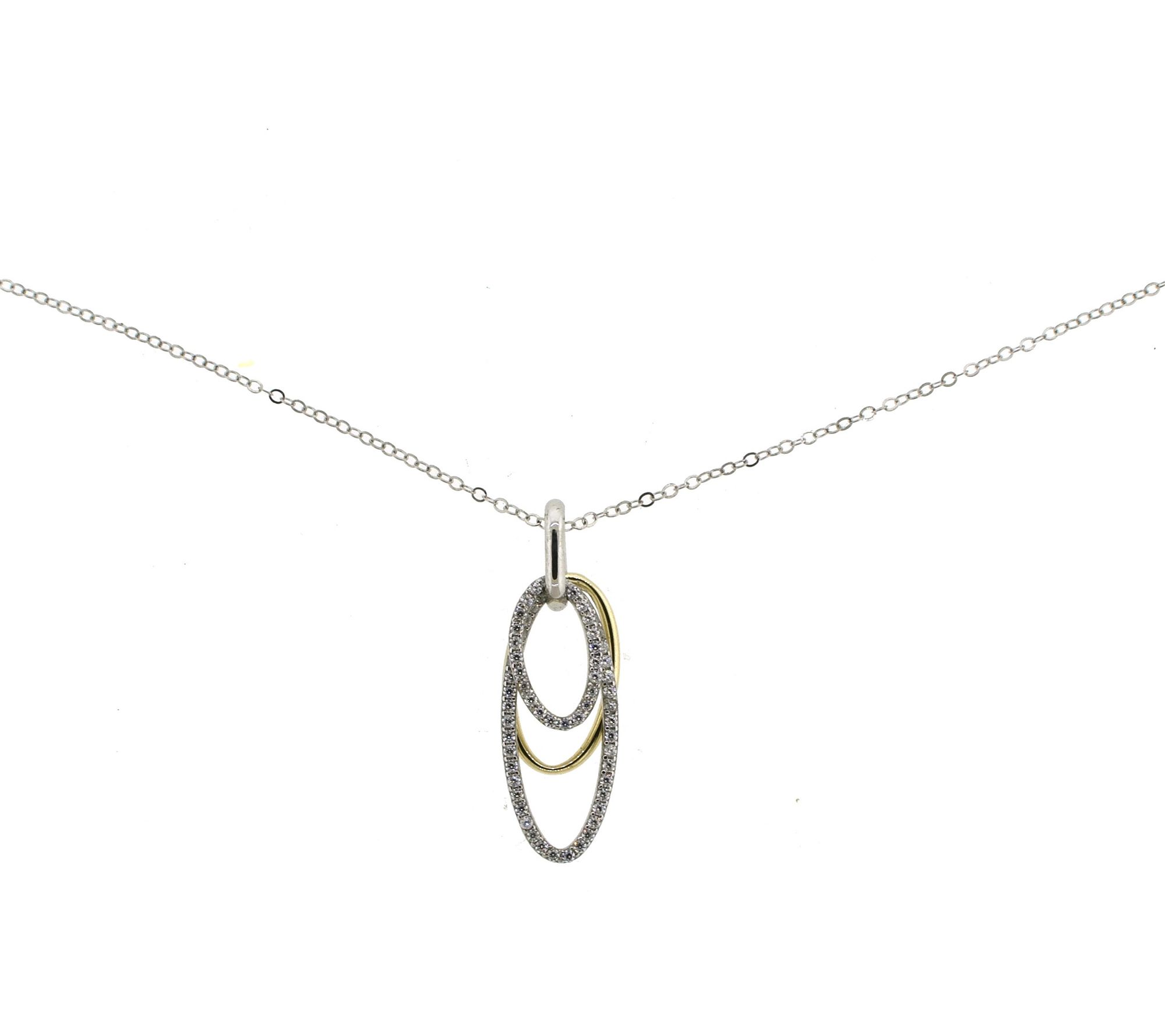 Alkeme x Daimonique Two-Tone Multi-Oval Pendantw/ Chain