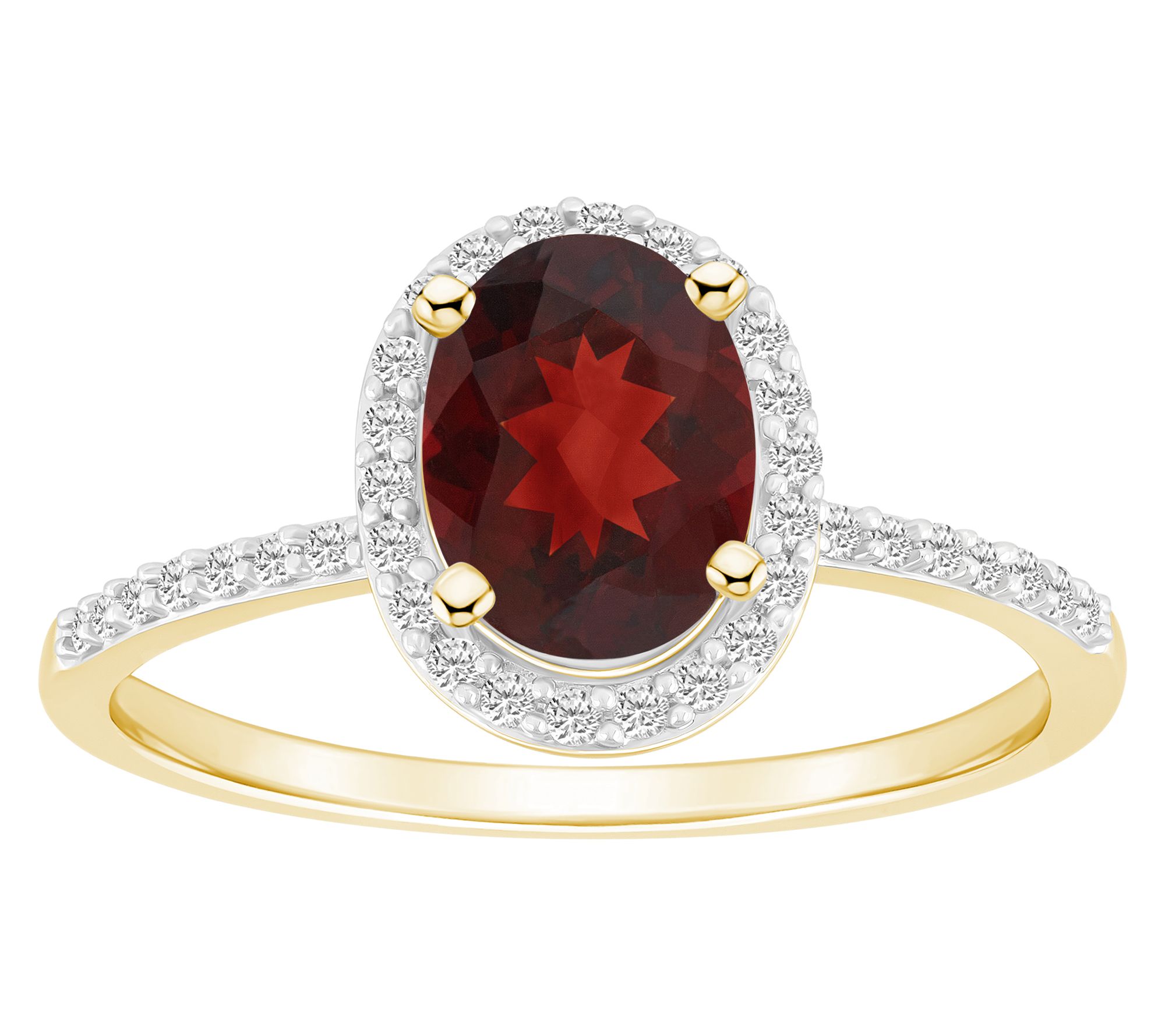 Affinity Gems Oval Cut Gemstone Halo Ring, 10KGold