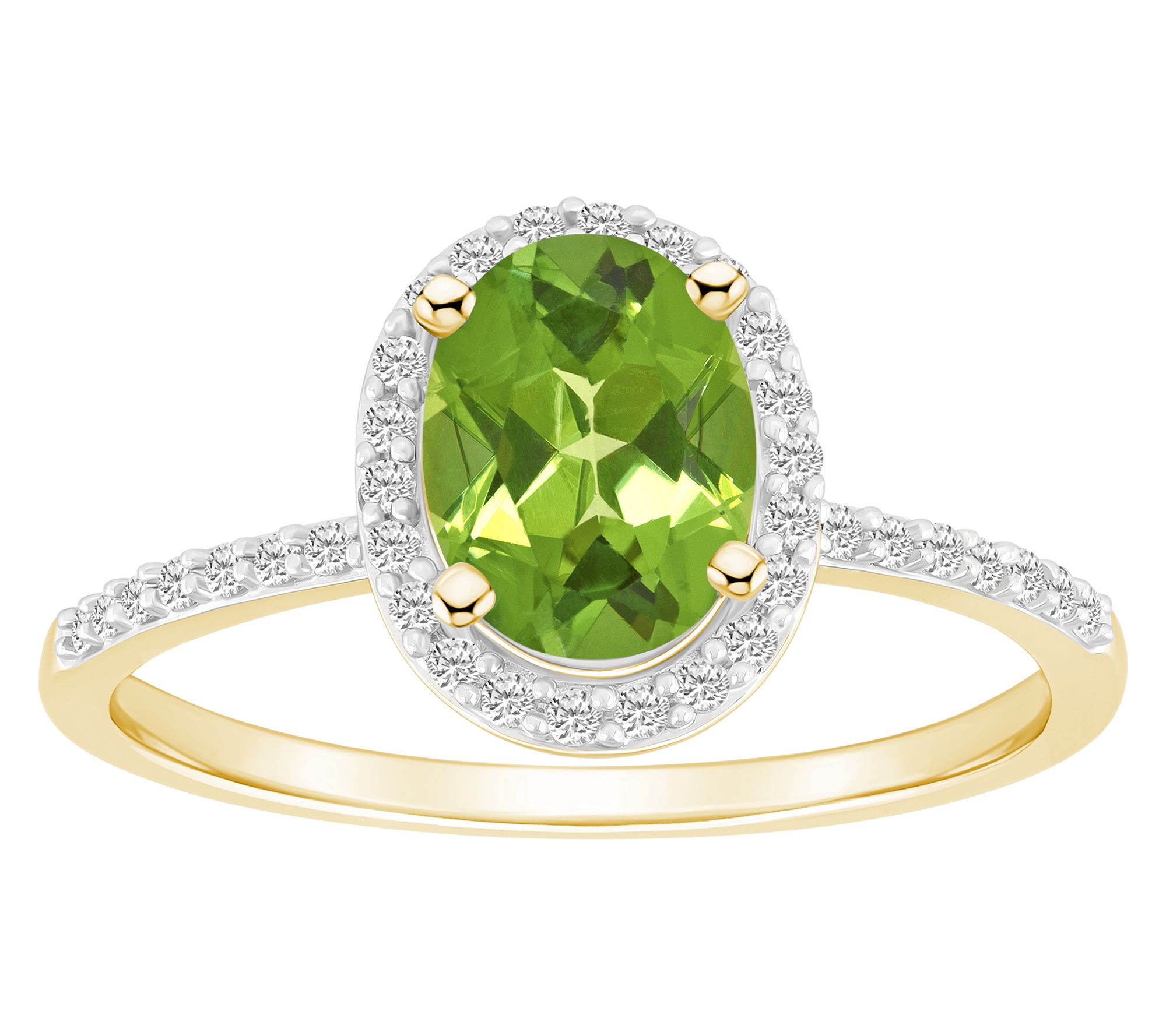 Affinity Gems Oval Cut Gemstone Halo Ring, 10KGold