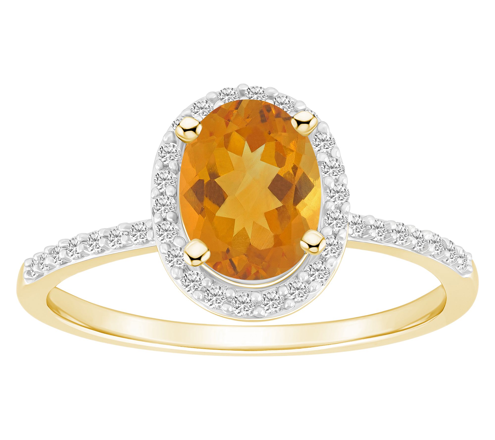Affinity Gems Oval Cut Gemstone Halo Ring, 10KGold
