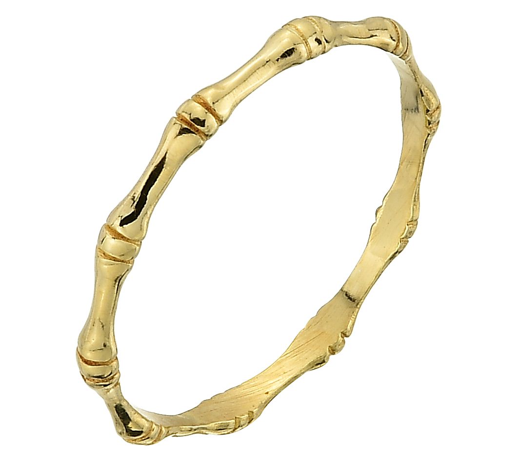 Adorna 14K Gold Bamboo  Design Polished Band Ring