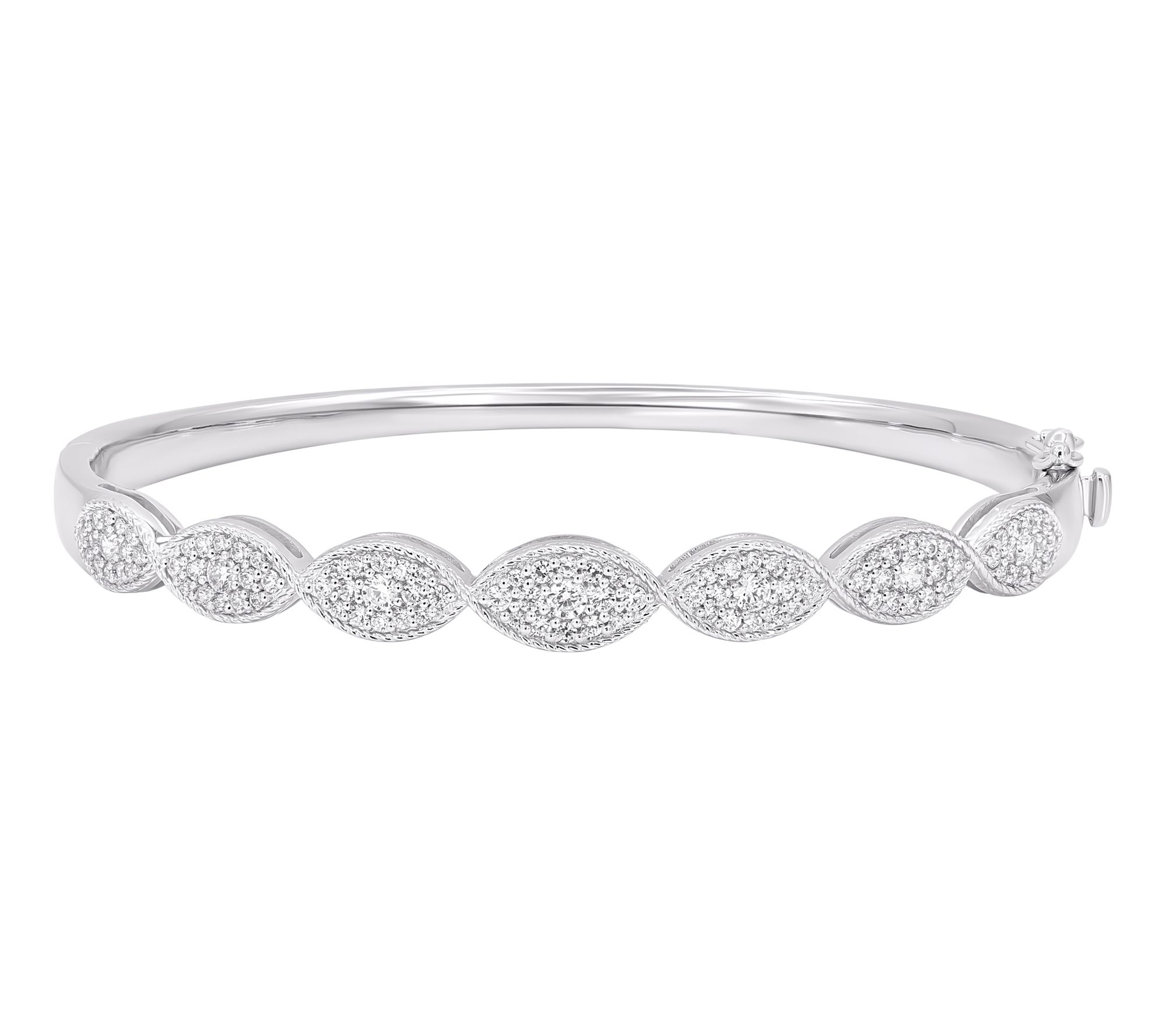 Affinity Diamonds 1.00 cttw Marquise Halo Bangle, Sterling