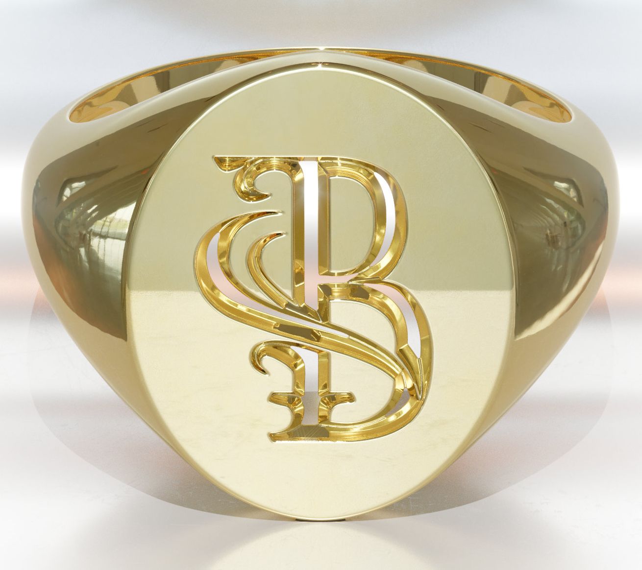 Heights Jewelers 14K Gold Plated Initial SignetRing