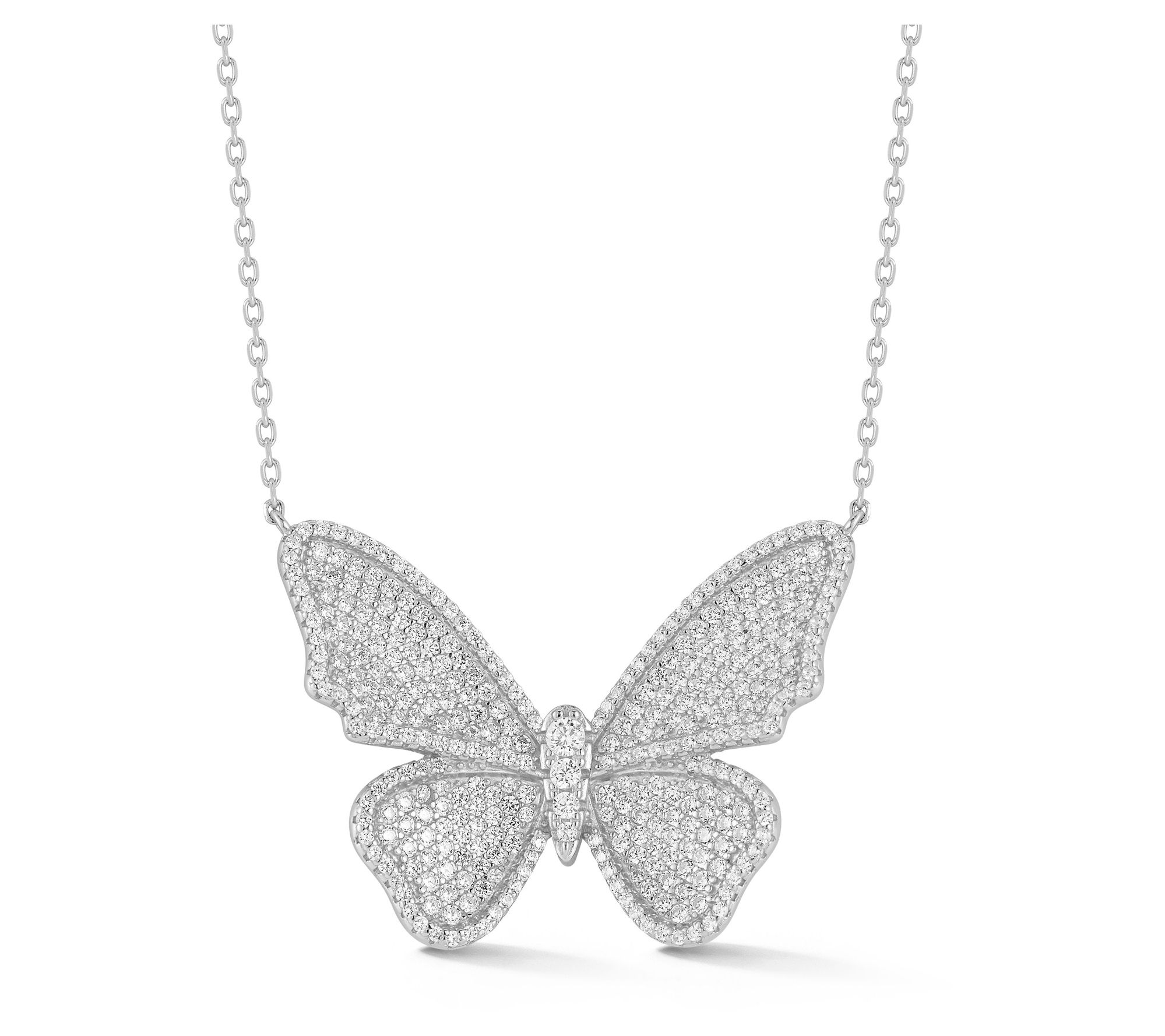 Rachel Zoe Pave Butterfly Statement Necklace, Sterling