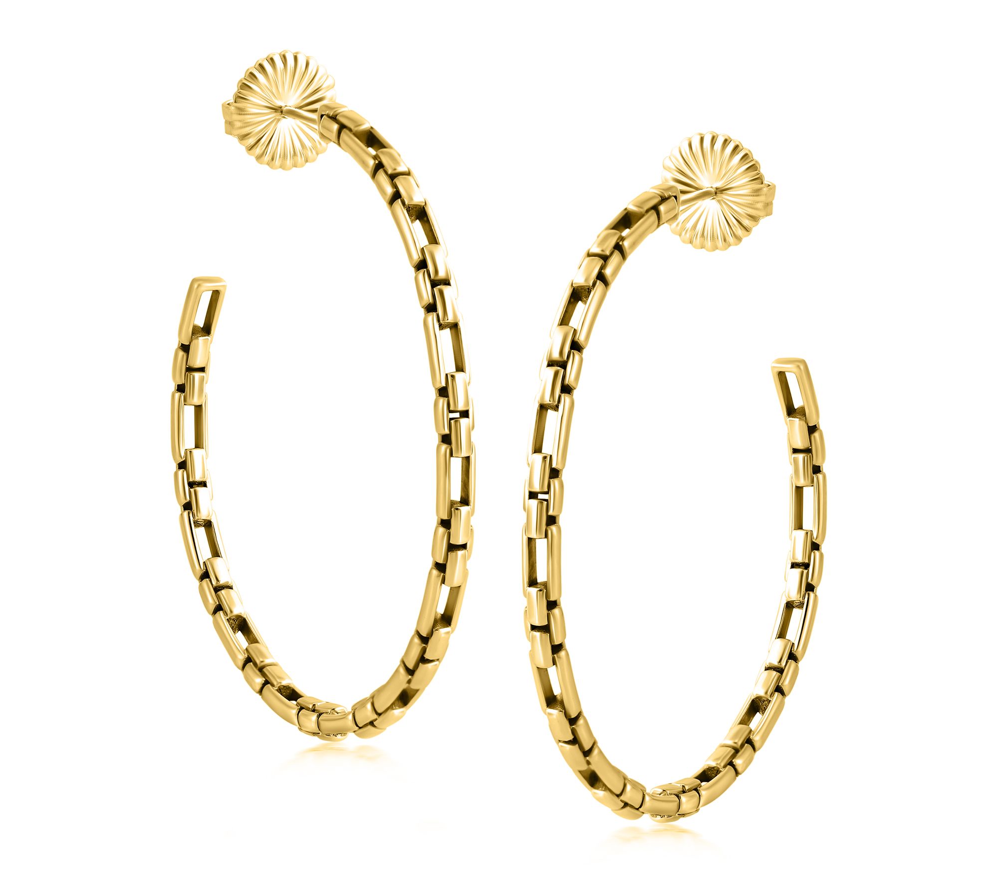 Christian James 14K Gold Clad 2" Luciano Hoop Earrings