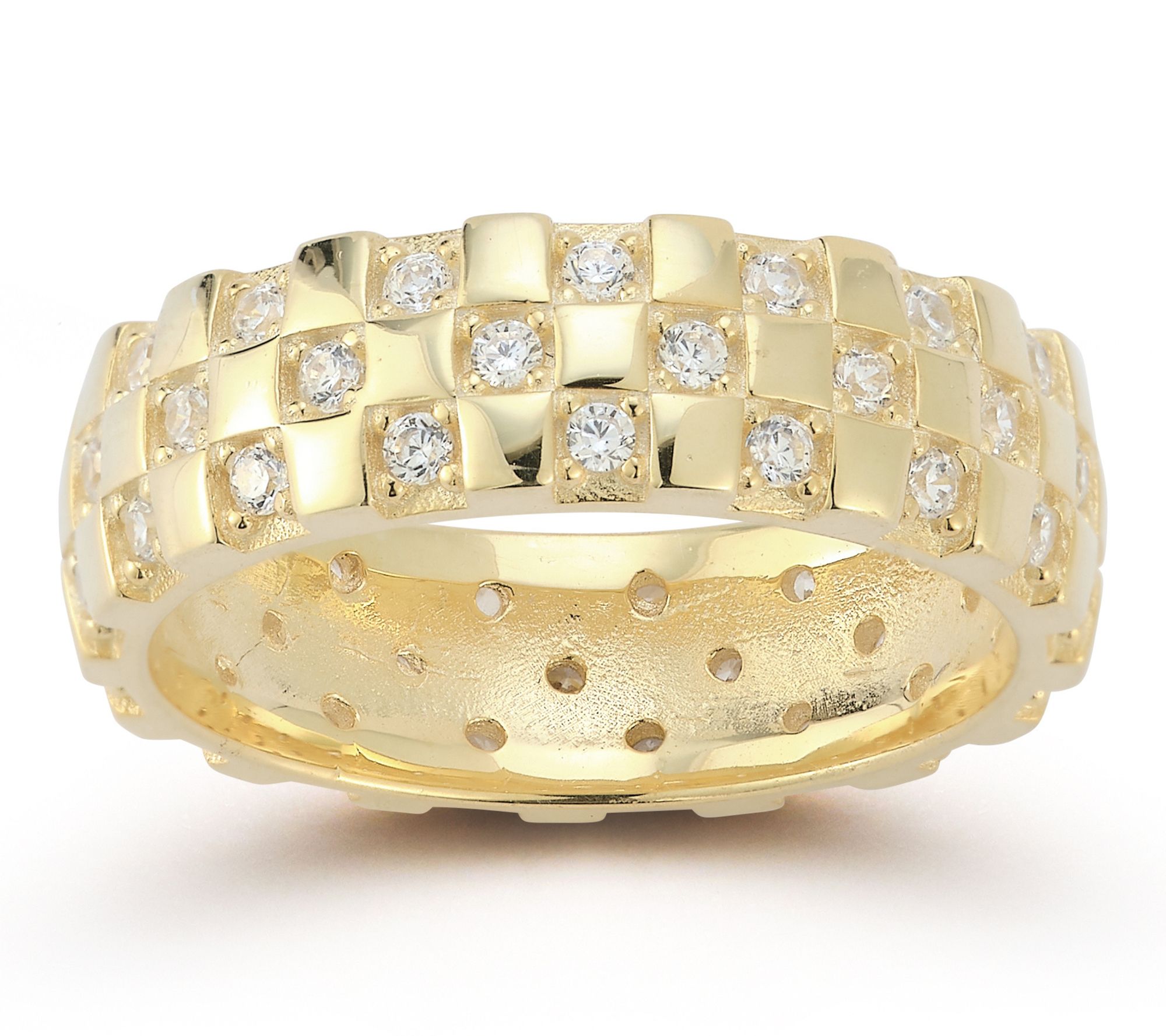 Sterlina Silver Checkered Band Ring, Sterling