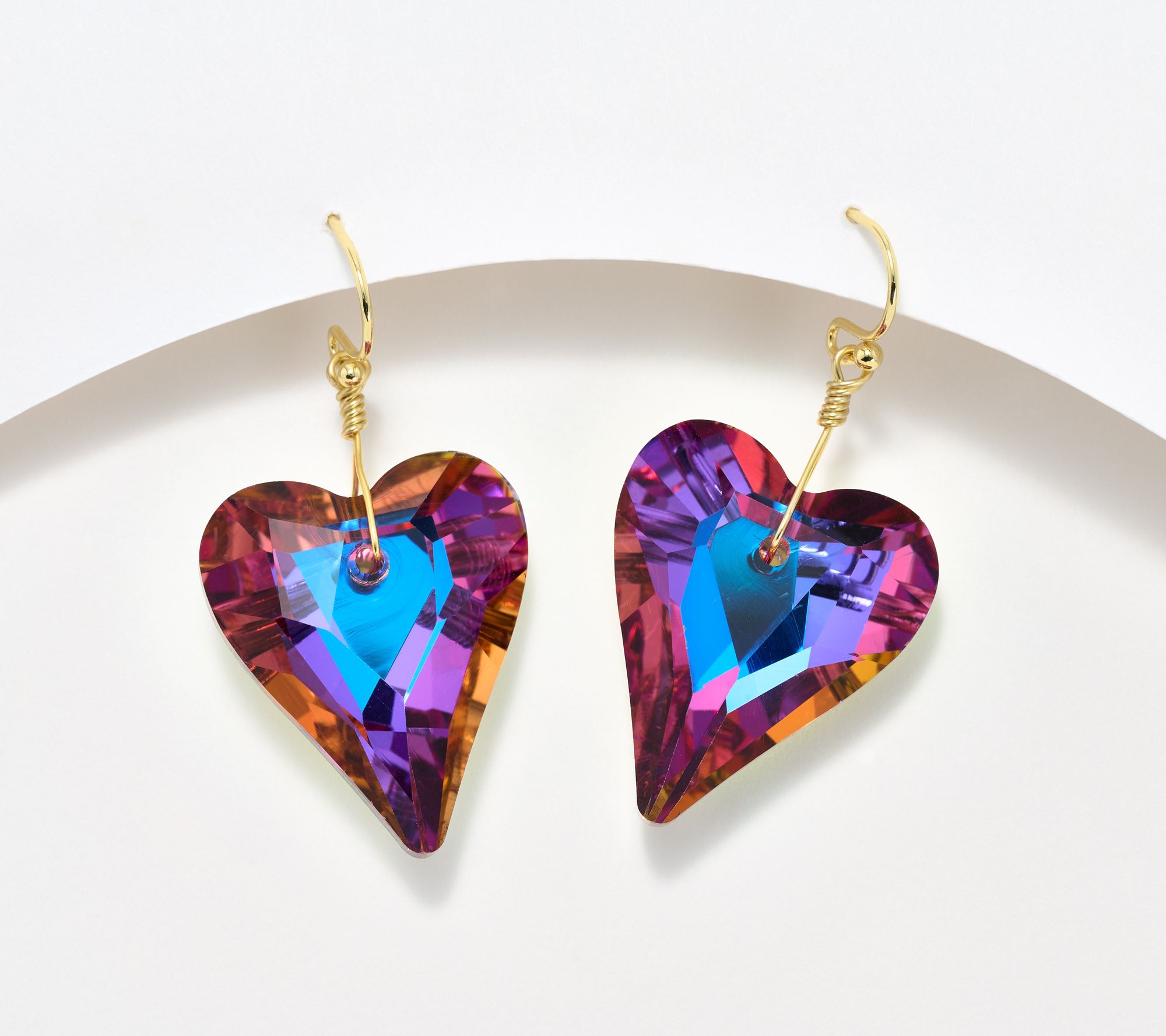 "As Is" Kirks Folly Aphrodite Crystal Heart Earrings