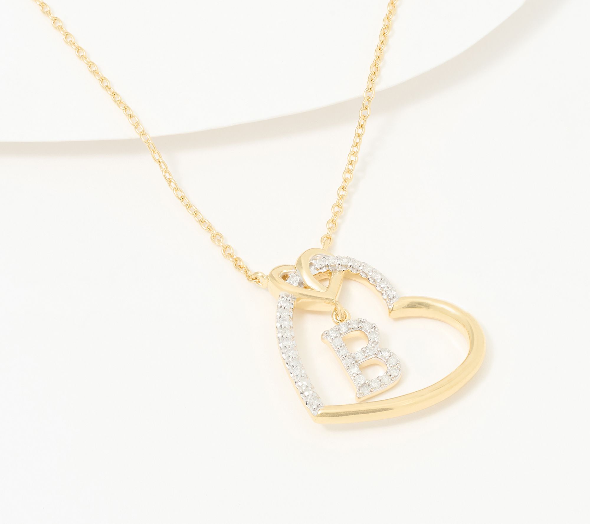 Accents by Affinity Diamonds Initial Pave Necklace, Sterl