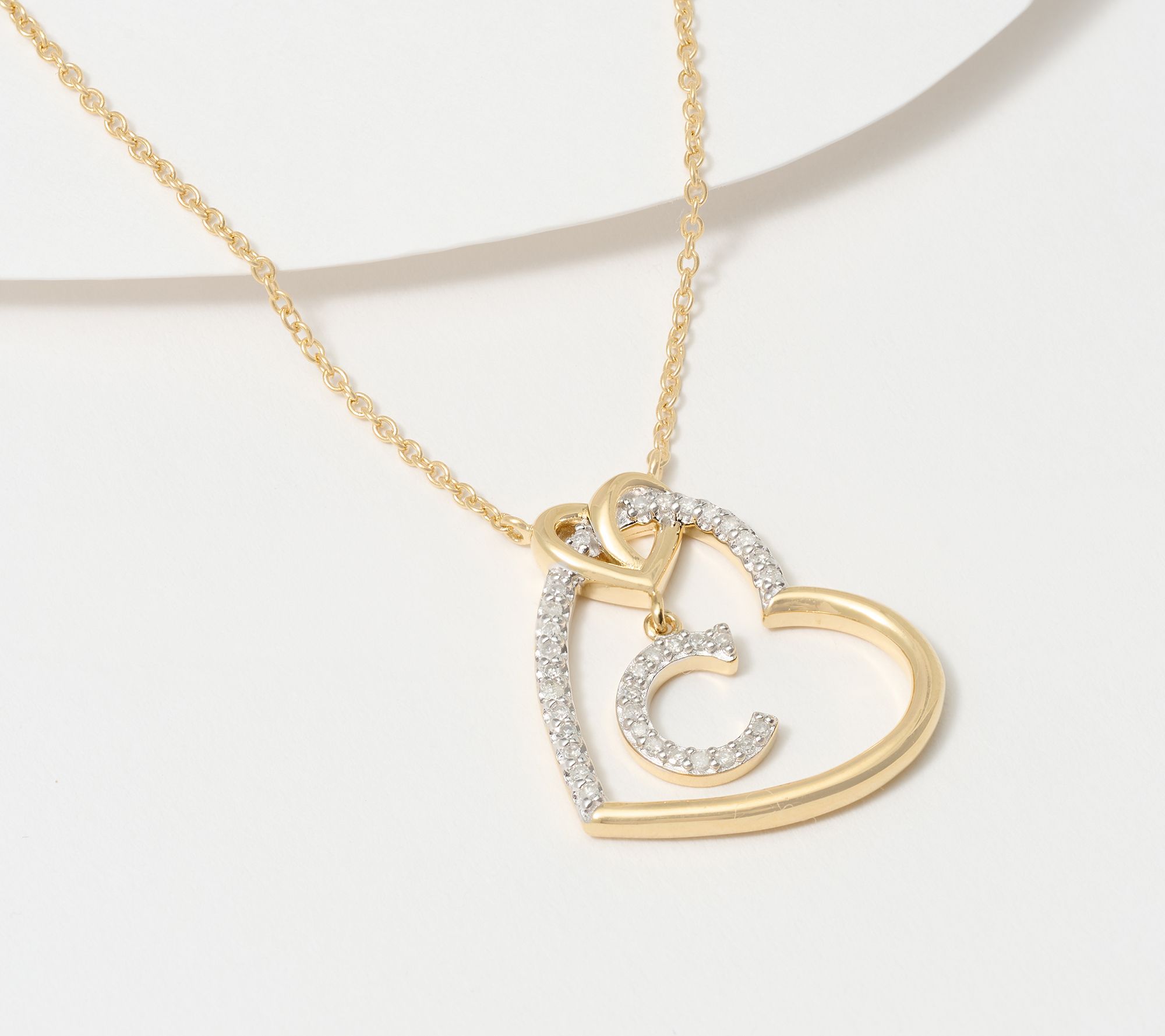 Accents by Affinity Diamonds Initial Pave Necklace, Sterl